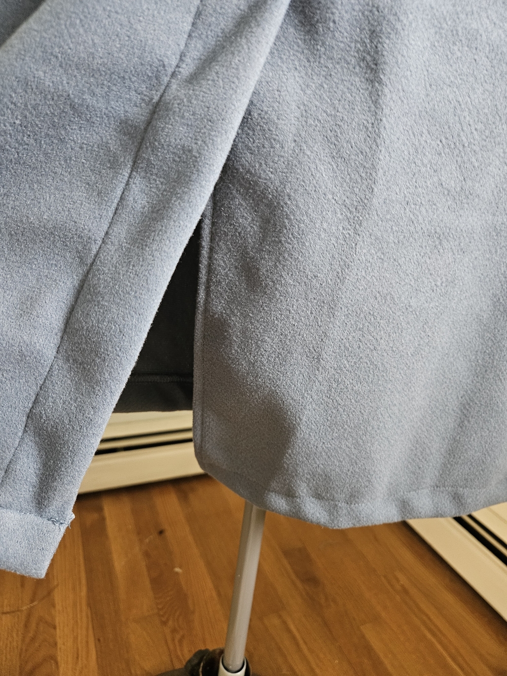 Women's Dusty Blue Belted Wrap Coat - Picture 8 of 9